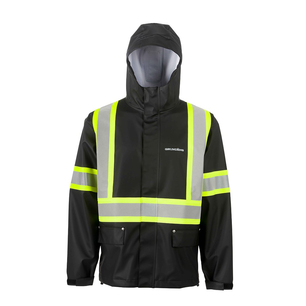 Grundéns Neptune Commercial Grade Hi-Vis takki, Black Reflective