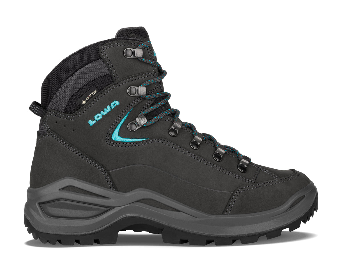 LOWA Renegade EVO GTX Mid W naisten vaelluskenkä, asphalt/turquoise
