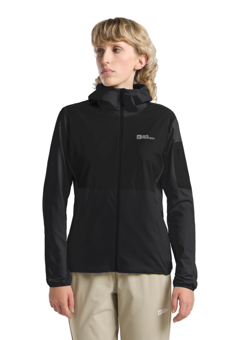Jack Wolfskin Naisten Prelight Trail hupullinen takki, black