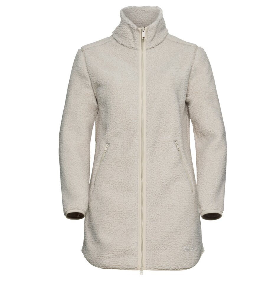Jack Wolfskin Naisten High Curl pitkä fleecetakki, pale sand