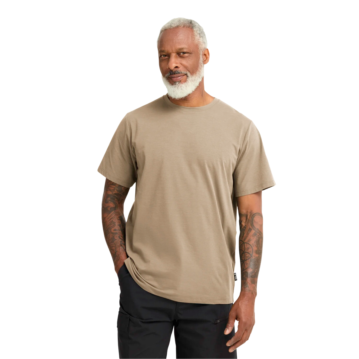 Jack Wolfskin Miesten Travel t-paita UV-Suojalla, hazel wood