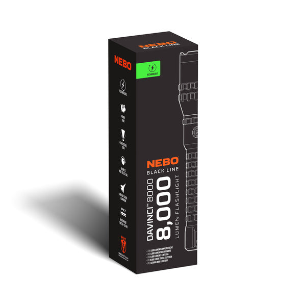 Nebo Davinci 8000 - Black line I Ladattava käsivalaisin
