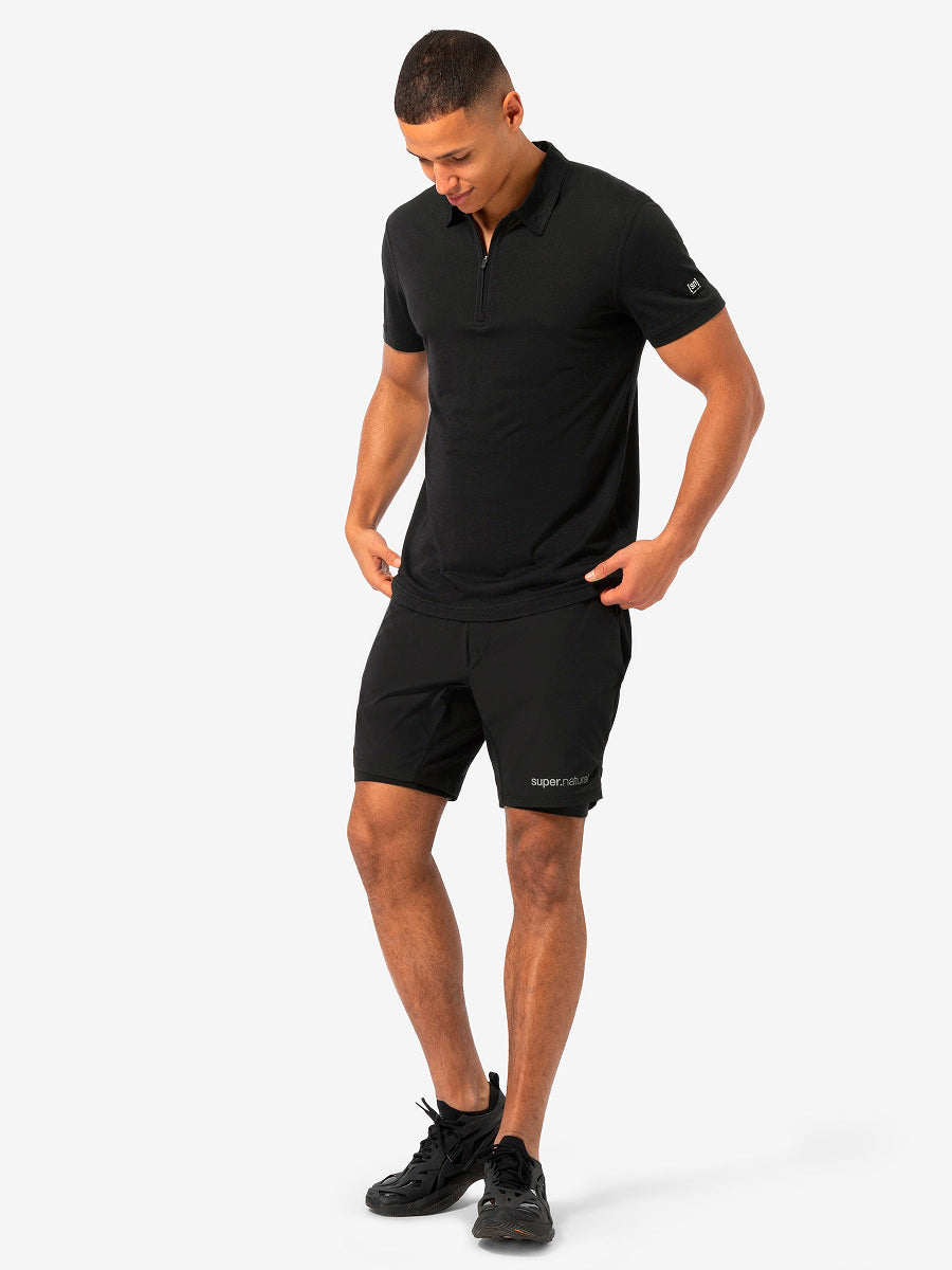 super.natural Zip Polo miesten merinopaita