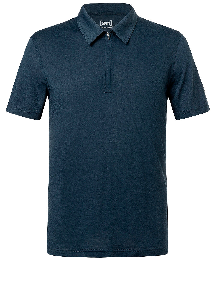super.natural Zip Polo miesten merinopaita