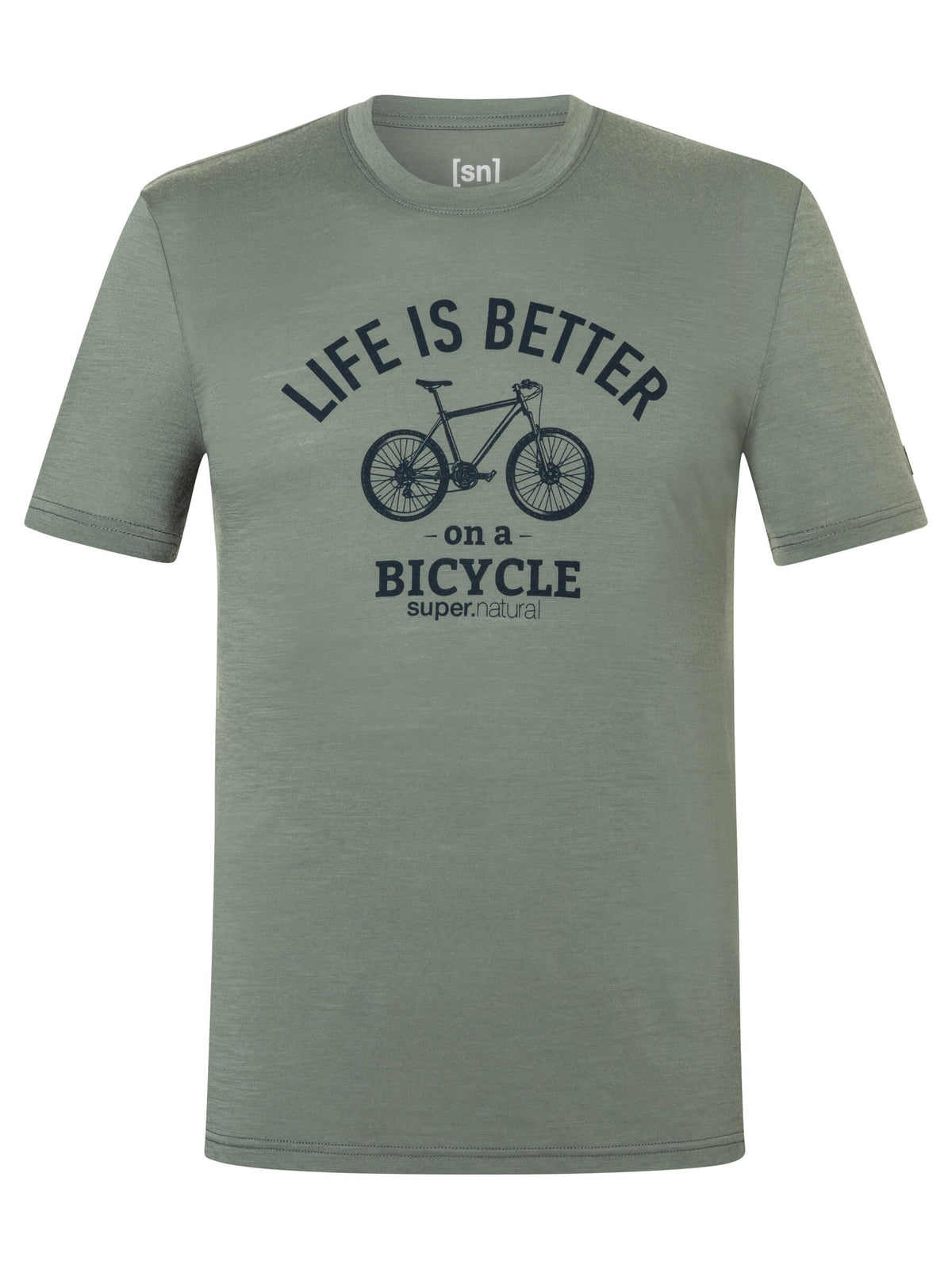 Miesten Better Bike -T-paita, väri Eucalyptus/Blueberry – tuotekuva edestä