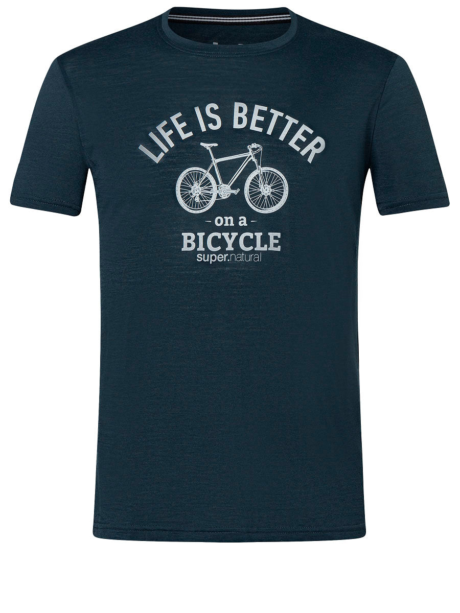 super.natural Better Bike miesten merinovillainen t-paita
