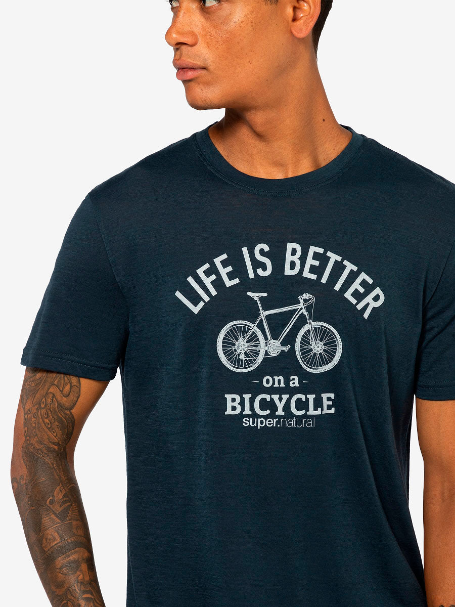 super.natural Better Bike miesten merinovillainen t-paita