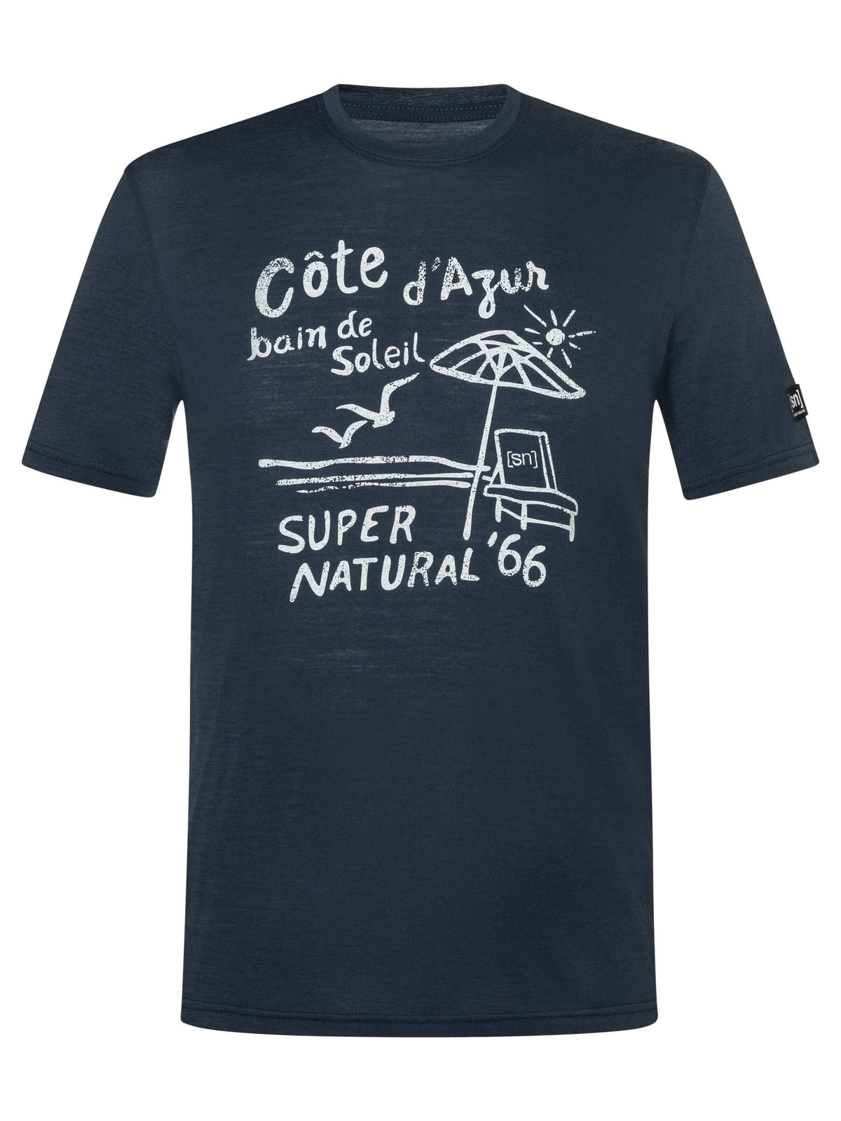 super.natural Cote D'Azur miesten merinovillainen t-paita
