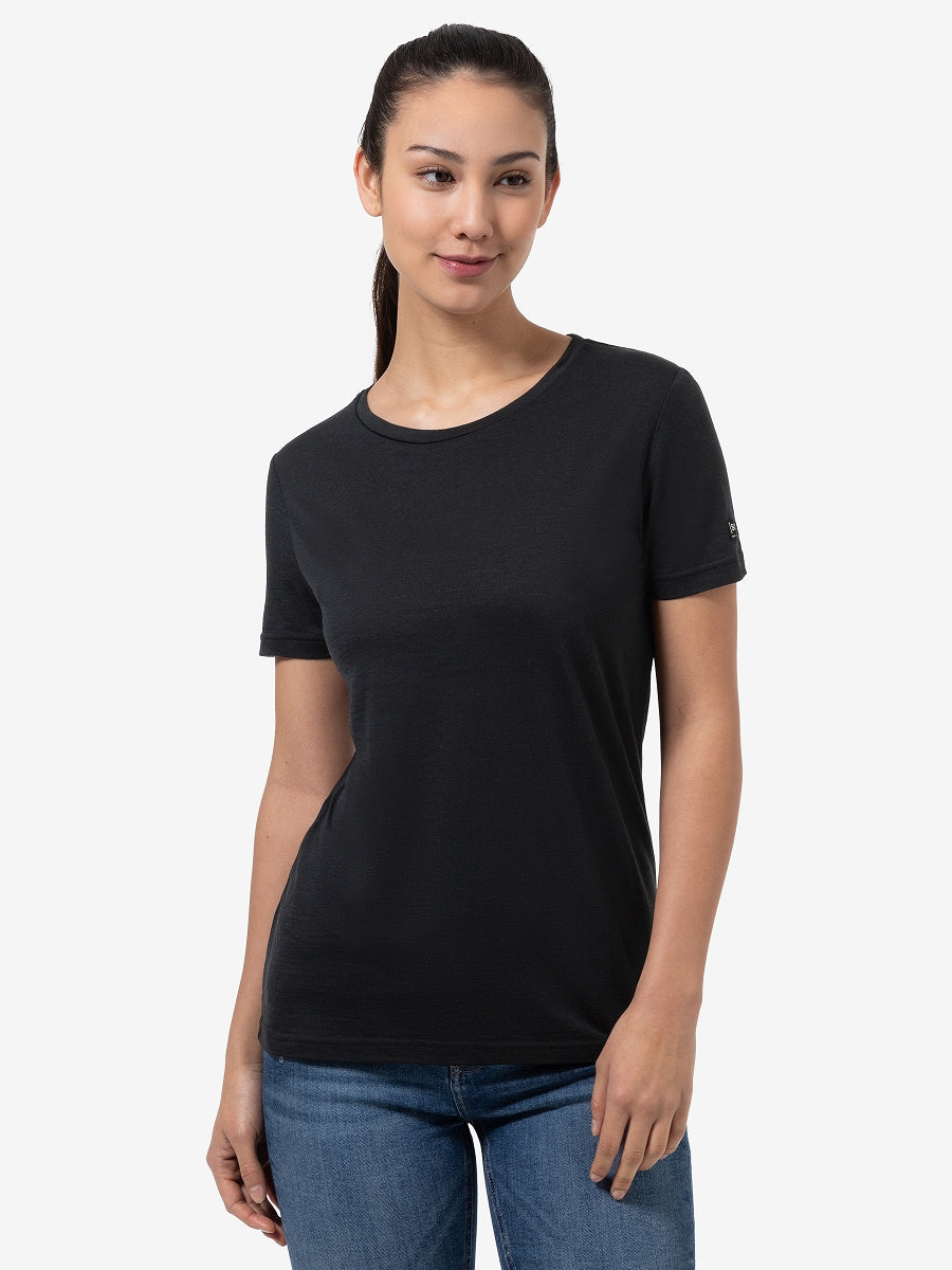 super.natural The Essential naisten merinovillainen t-paita, Jet Black