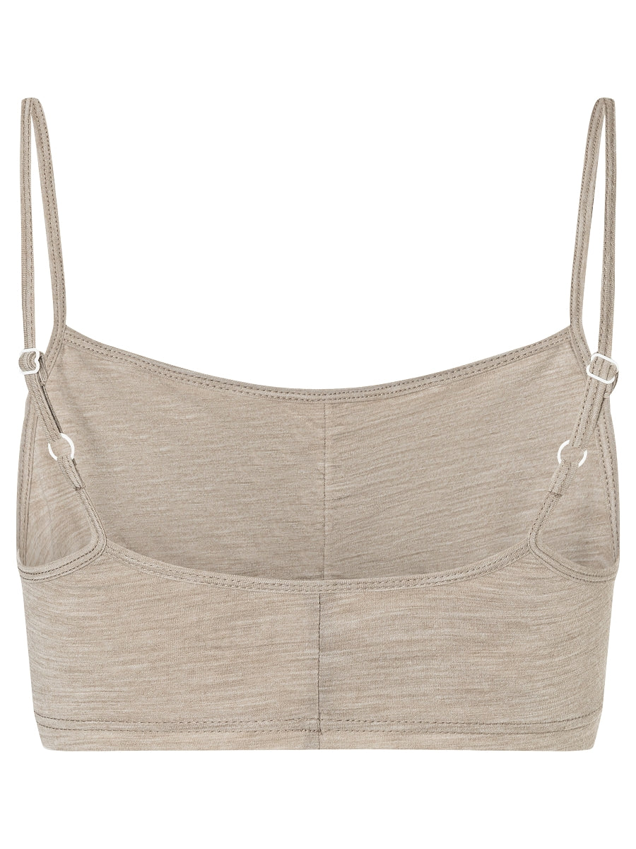 Naisten Cosy Bra -urheiluliivi, väri Vintage Khaki Melange – tuotekuva takaa