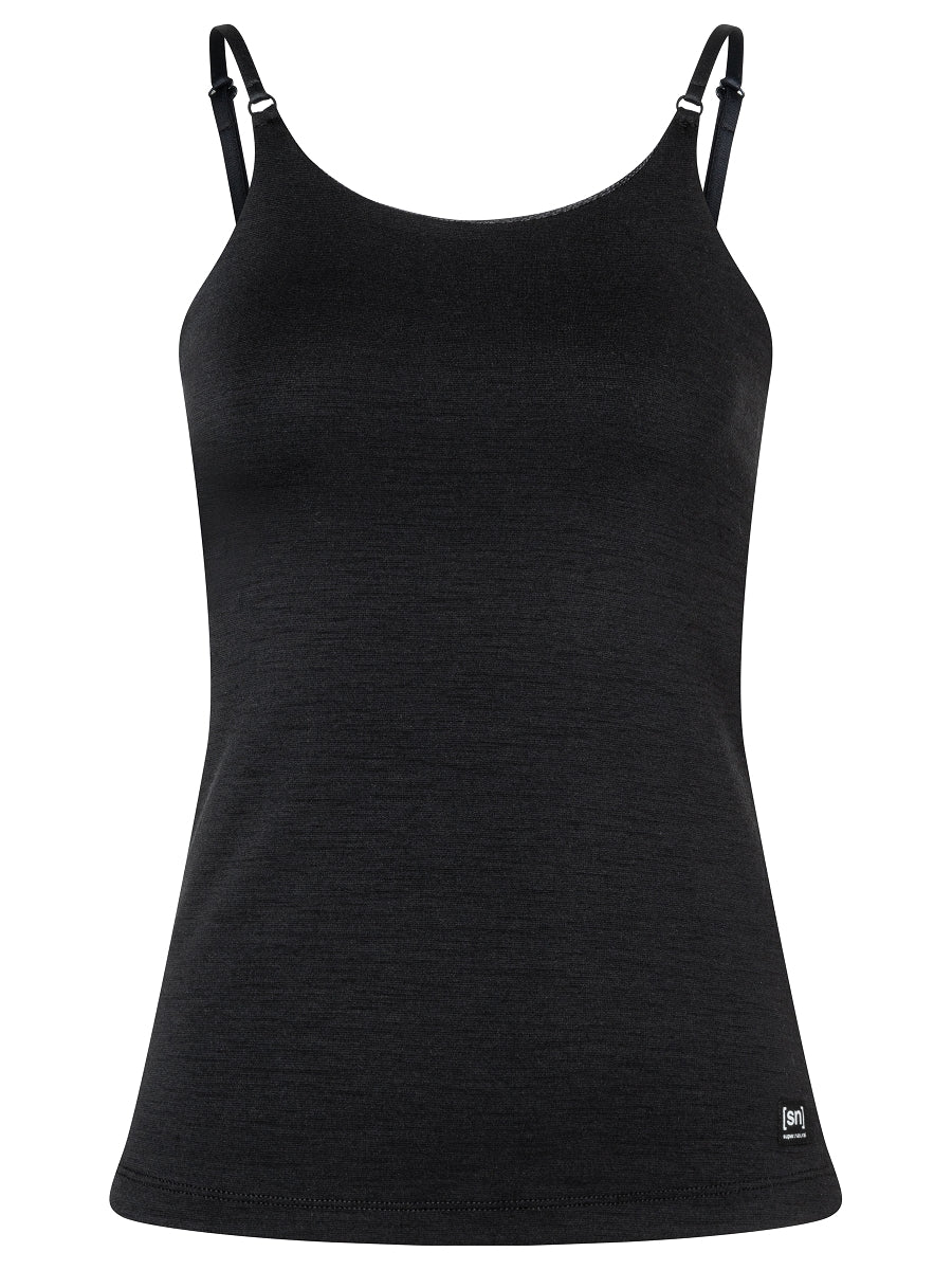 super.natural Flexy naisten merinovillainen toppi, Jet Black