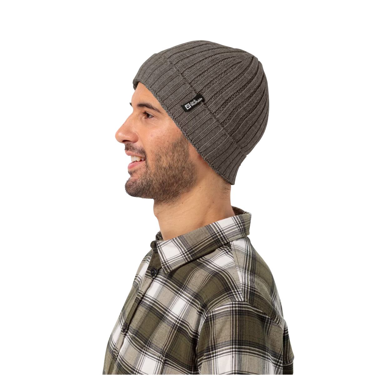 Jack Wolfskin Rib Knit Ribbineulottu pipo, cold coffee