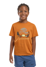 Jack Wolfskin Lasten Graphic Cotton t-paita, PRINT soft amber