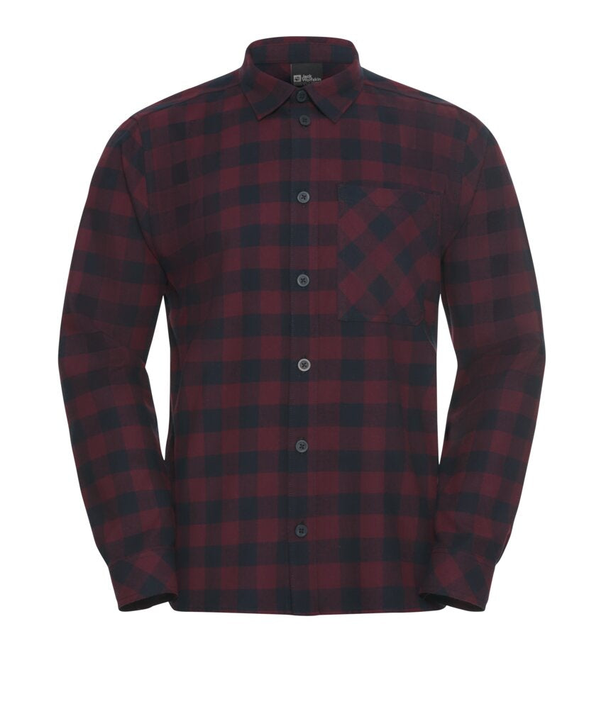 Jack Wolfskin Miesten Lite flanellipaita, CHECK amaranth