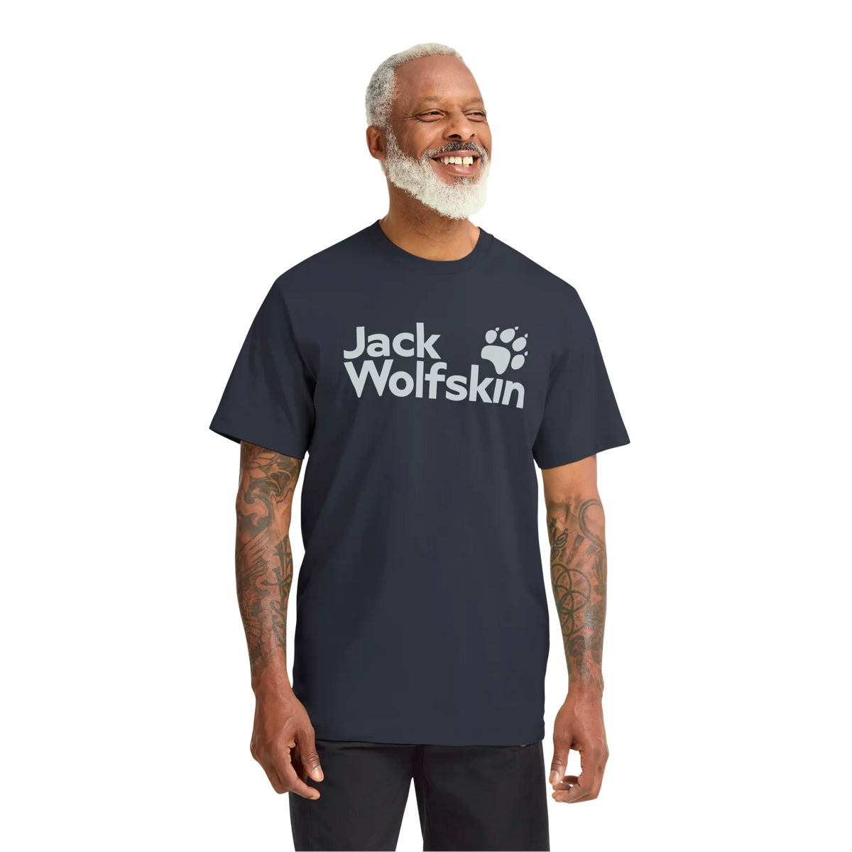 Jack Wolfskin Miesten Brand t-paita, BRAND T dark navy