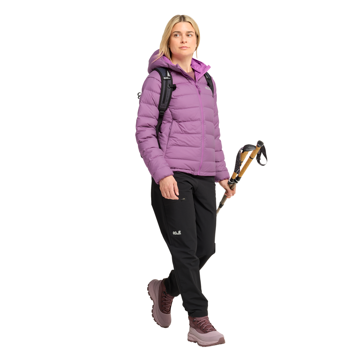 Wild Pass Down Hoody W RDS vivid orchid – bongestore.com