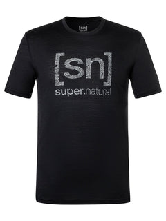 super.natural Logo Lines miesten merinovillainen t-paita