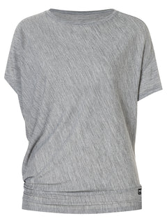 super.natural Yoga Loose naisten merinovillainen t-paita, Cashmere Grey Melange