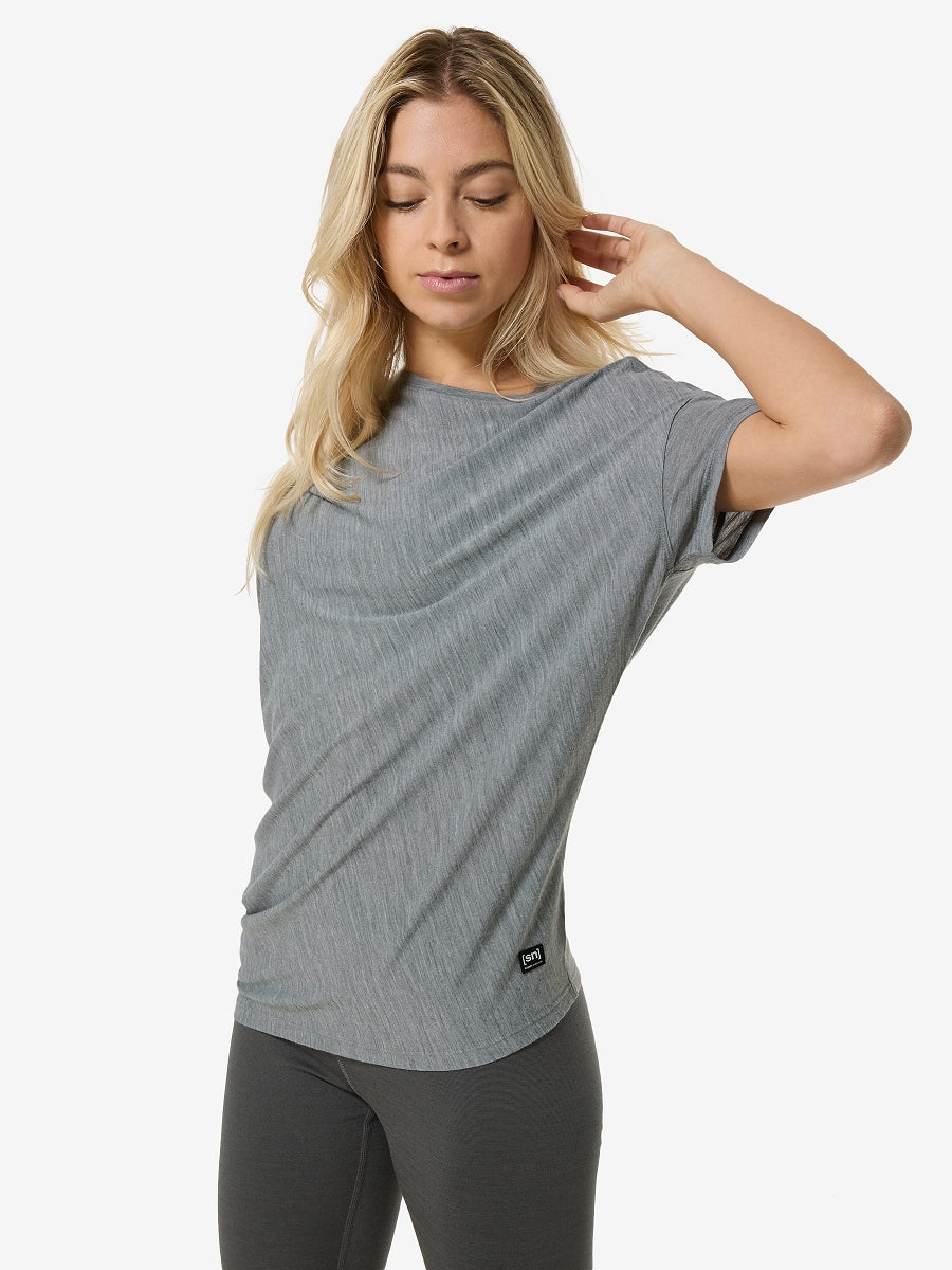 super.natural Yoga Loose naisten merinovillainen t-paita