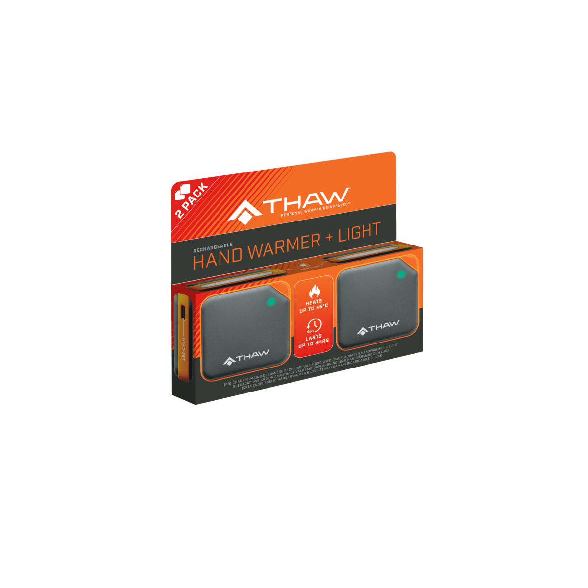 THAW 2K RC Handwarmer 2 Pack - ladattavat kädenlämmittimet